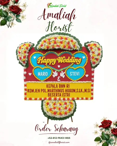Papan Bunga Pernikahan Bobojong